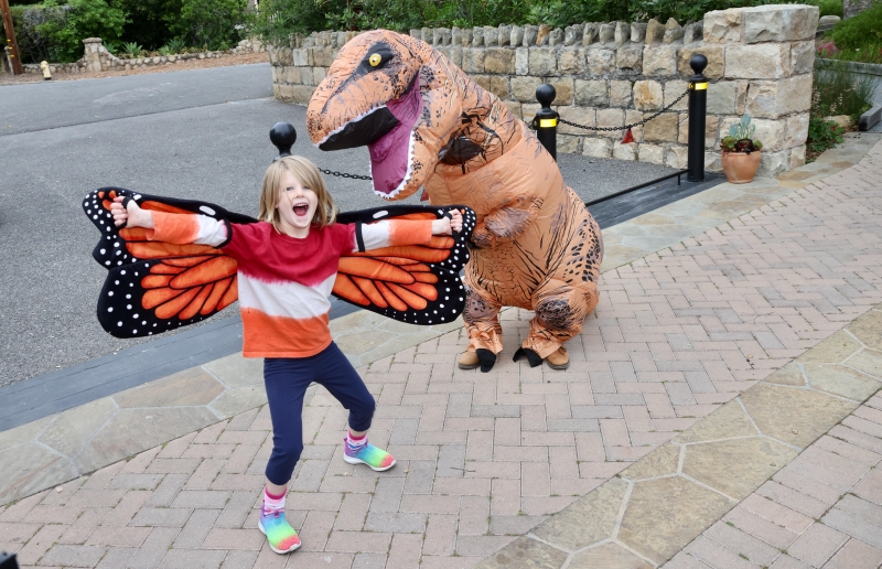 Members having breakfast with Dinosaurs