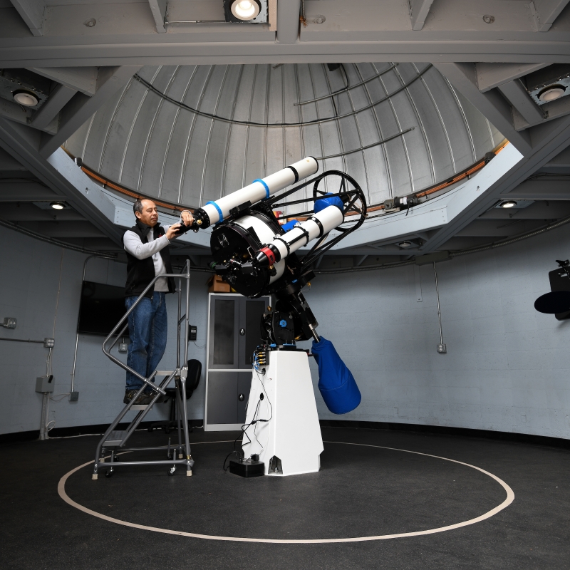 Javier Rivera in the Palmer Observatory