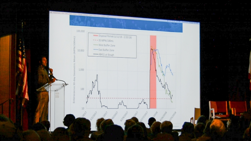 Spike in levels of indicator bacteria