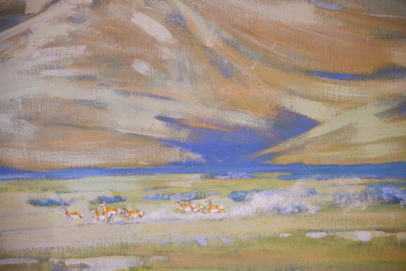 tiny Pronghorn Antelope in mural detail